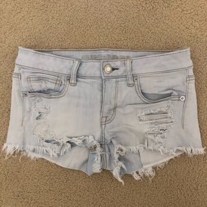 American Eagle Light Wash Stretchy Jean Shorts